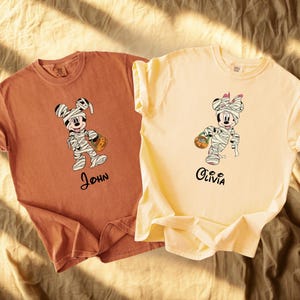 Comfort Colors® Custom Disney Halloween Family Matching Shirt, Spooky Season Shirt, Halloween Party Tee, Mickey and Minnie Shirt for Him