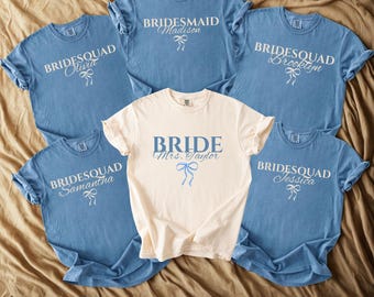 Comfort Colors® Custom Bride Bridesmaid Shirt, Bridal Party Gift, Wedding Day Getting Ready, Trendy Bachelorette Merch, Group Matching Tee
