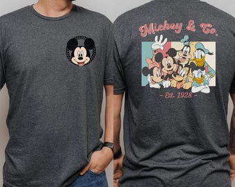 Retro Mickey & Co 1928 Comfort Colors Shirt, Disneyland Tee,Daisy Donald Goofy, Mickey And Friends Family Shirt, Disney Gift