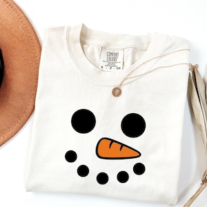 Comfort Colors® Snowman Face Shirts, Christmas Party Shirts Christmas Matching Shirts Cute Snowmen Faces Snowman Shirts, Funny Winter Shirts