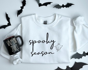 Cute Spooky Season Sweatshirt,Halloween Sweatshirt, Womens Halloween Sweatshirt, Cute Fall Sweater, Gift For Halloween, Spooky Season Shirt