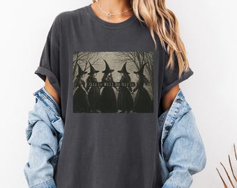 Comfort Colors® Vintage Girls Will Be Girls Witch Shirt, Funny Witch Vintage Shirt, Vintage Halloween Women Shirt, Witchy Vibes Shirt