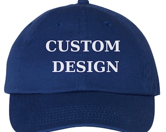 Custom Dad Hat, DTF Print or Embroidered Option, Personalized Bio-Washed Cotton Cap, Custom Logo Hat, Adjustable Unisex Baseball Cap