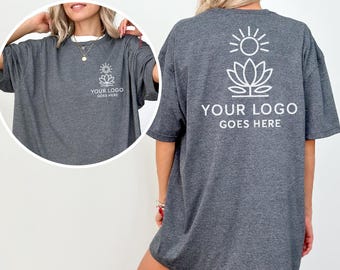 Custom Logo Shirts, Personalized Business Tees with Front & Back Logo, Matching Group Gifts, Company Brand T-Shirts, Custom Pocket Print Tee