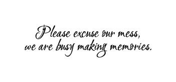 Please excuse our mess wall decal | Etsy