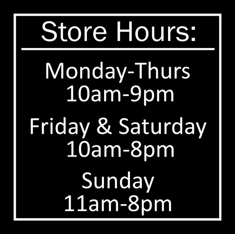 Custom Business Decal Store Hours for Jessicat Etsy