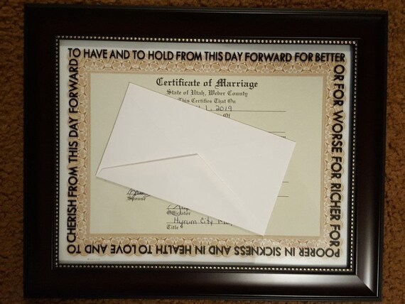 Wedding Certificate Decal To Have And Hold For Better - Wedding Certificate Picture Frame Wedding Certificate Decal To Have And Hold For Better - Wedding Certificate Picture Frame