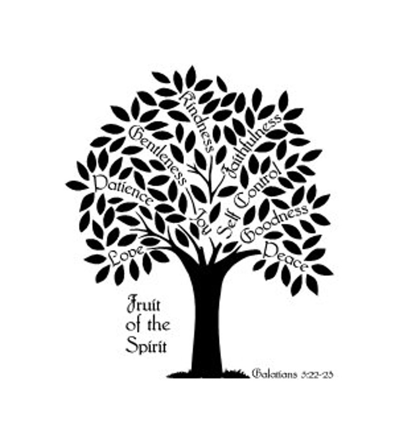 Fruit of the Spirit Tree Galatians 5 Vinyl Wall Decal Etsy