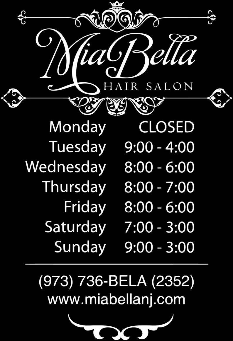 Custom Store Business Hours Store Hours Business Sign Etsy