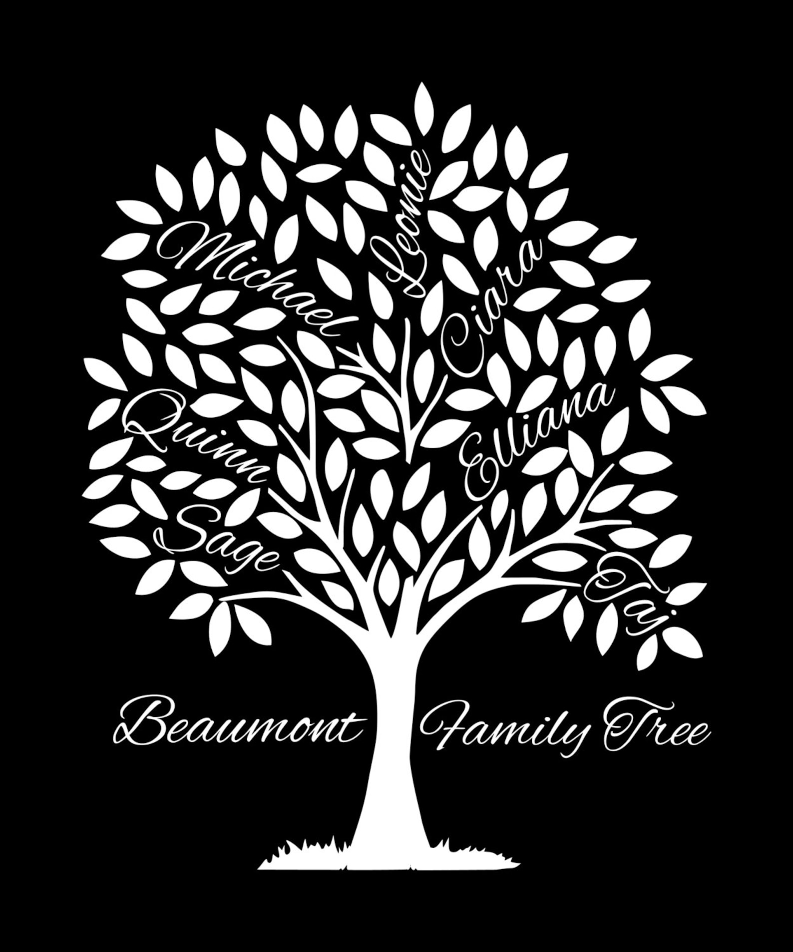 Family Tree Custom Wall Vinyl Decal Etsy