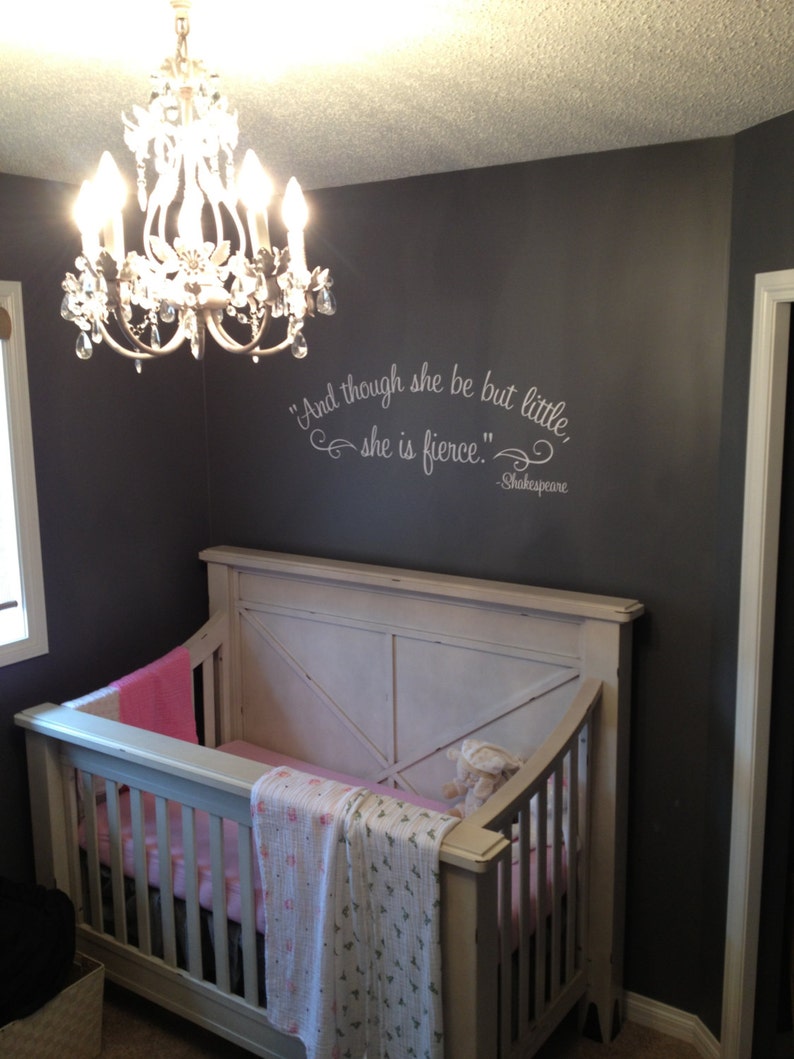 And though she be but little she is fierce Shakespeare wall decal nursery decal image 1