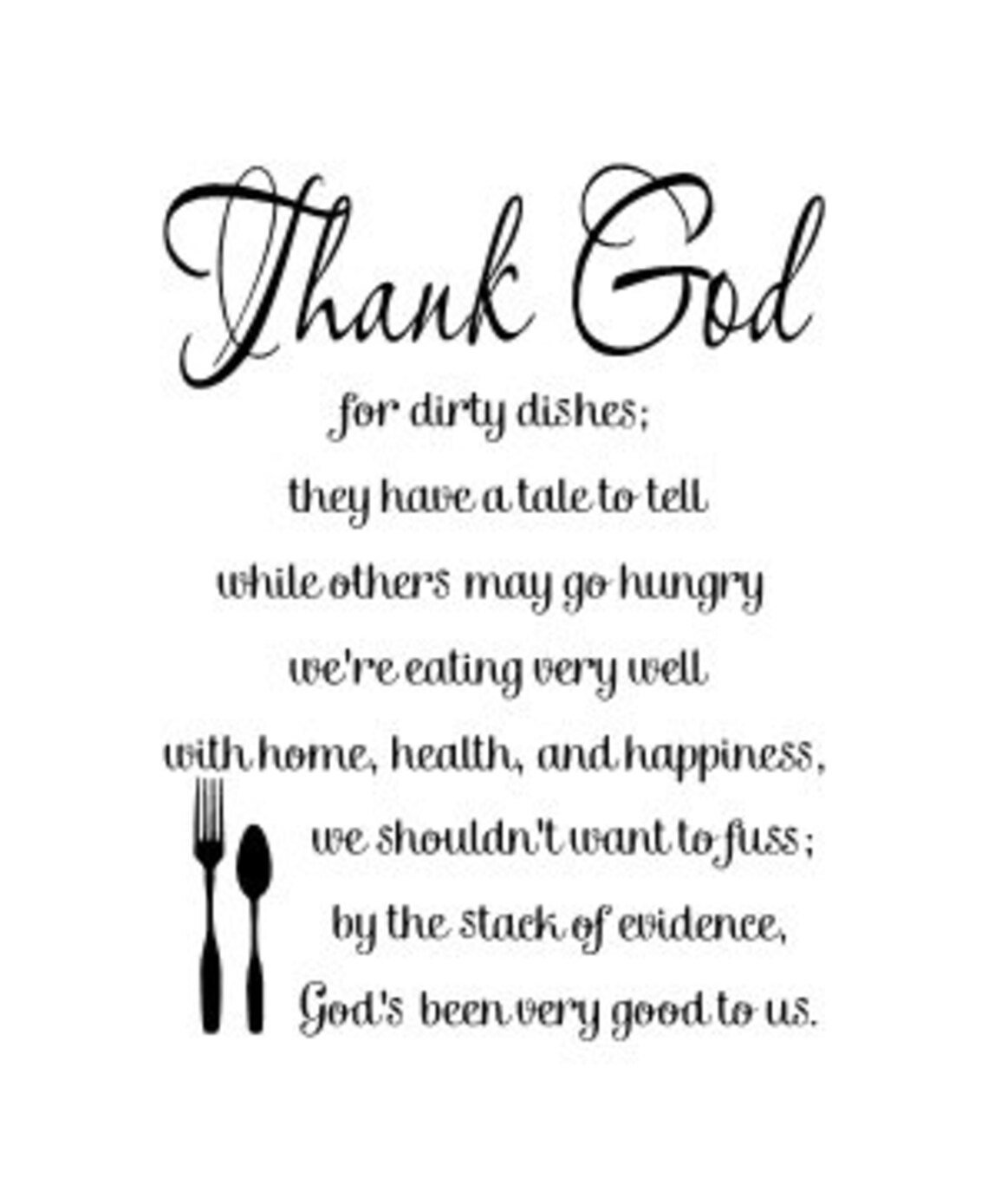 Funny Fridge Magnet: 'Thank God For Dirty Dishes' - 3.5x4 Inch, Flexible & Cute