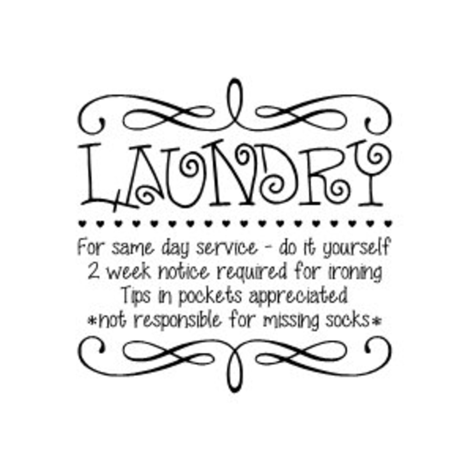 Laundry Rules Wall Vinyl Decal 20 X 20 Etsy