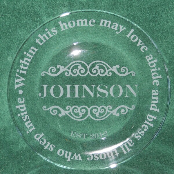 Custom Glass Plate Etsy