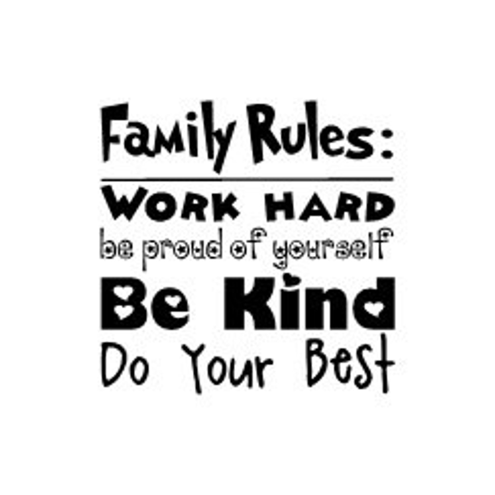 Family Rules Wall Vinyl Decal Etsy