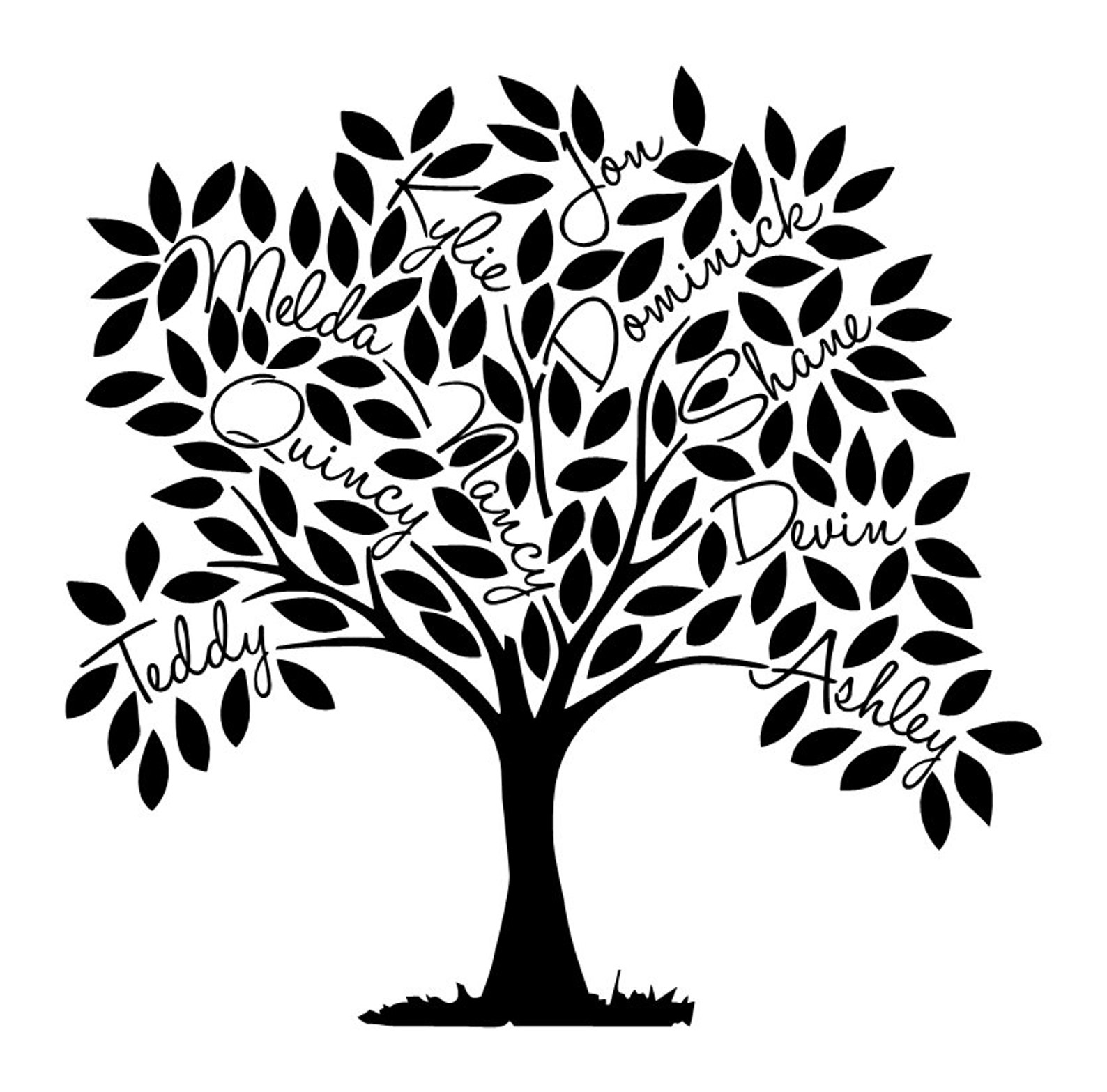 Family Tree Custom Wall Vinyl Decal Etsy