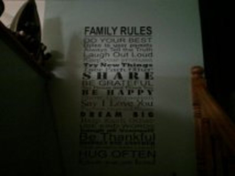 Family Rules Wall Vinyl Decal 10 X 23 Etsy