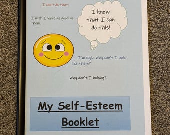 Children’s Self Esteem Booklet/ Kids  Emotional Literacy Resource/ Child’s Mental Health/ Self Confidence Low Self Esteem