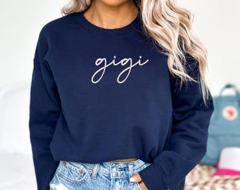 Embroidered Gigi Sweatshirt, Grandma Sweatshirt Embroidered, Custom Grandma Crewneck, Mother's Day Gift, Christmas Gift