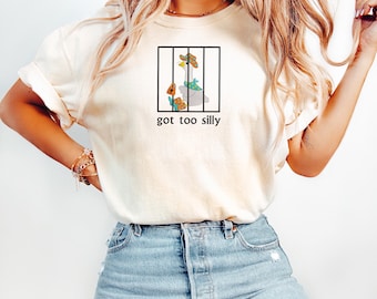 Embroidered Got Too Silly Shirt Silly Goose Comfort Colors Shirt | Goose Tee | Silly Goose Shirt | Funny Shirt Gift
