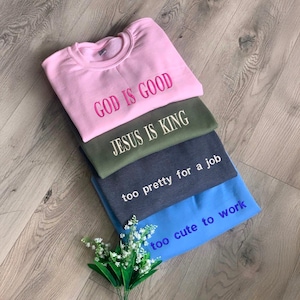 Custom Embroidered Sweatshirt, Personalized Crewneck, Custom Text Sweatshirt, Embroidered Text Crewneck, Gift for Bride, Mothers Day Gift