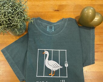 Embroidered Silly Goose Comfort Colors Shirt | Got too silly Embroidered Shirt | Goose Tee | Silly Goose Shirt | Funny Shirt Gift
