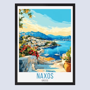 Naxos Travel Poster, Naxos Greece Travel Print, Naxos Greece Wall Art, Naxos Greece Home Decor, Naxos Greece Travel Gift, Naxos Rolled Print