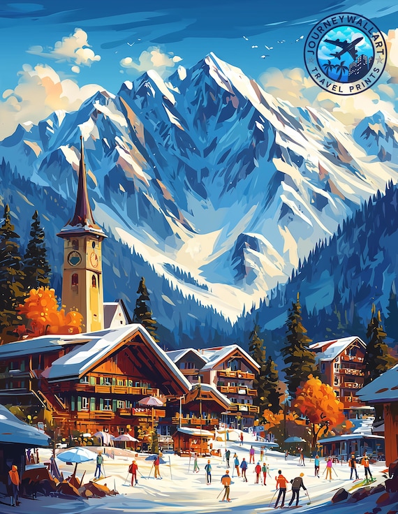 Obersaxen–mundaun Travel Poster, Obersaxen–mundaun Ski Travel