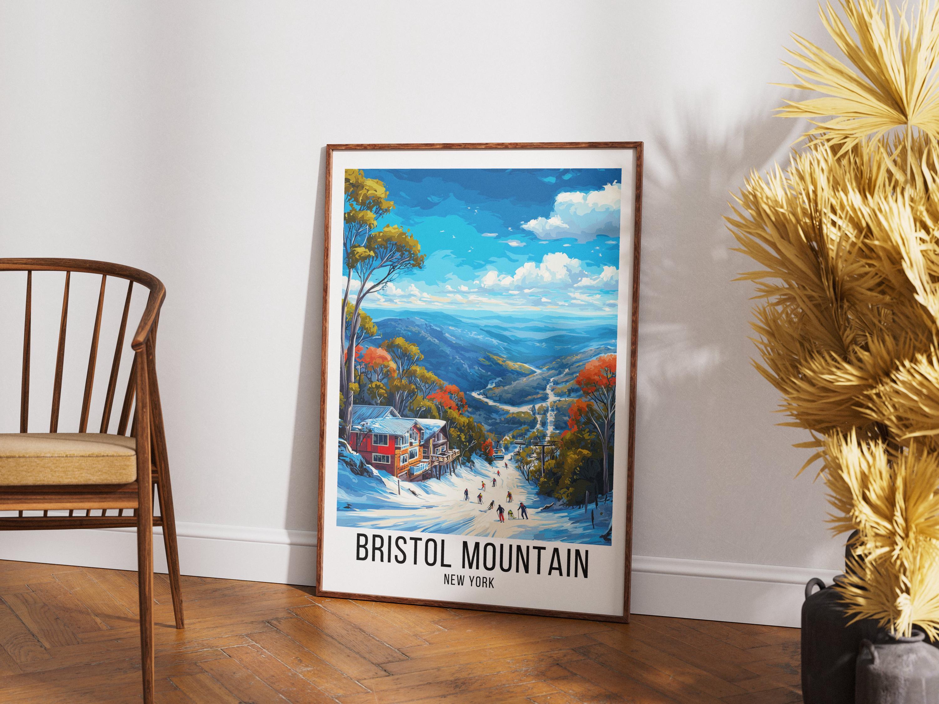 Bristol Mountain Travel Poster, Bristol Mountain Travel Print