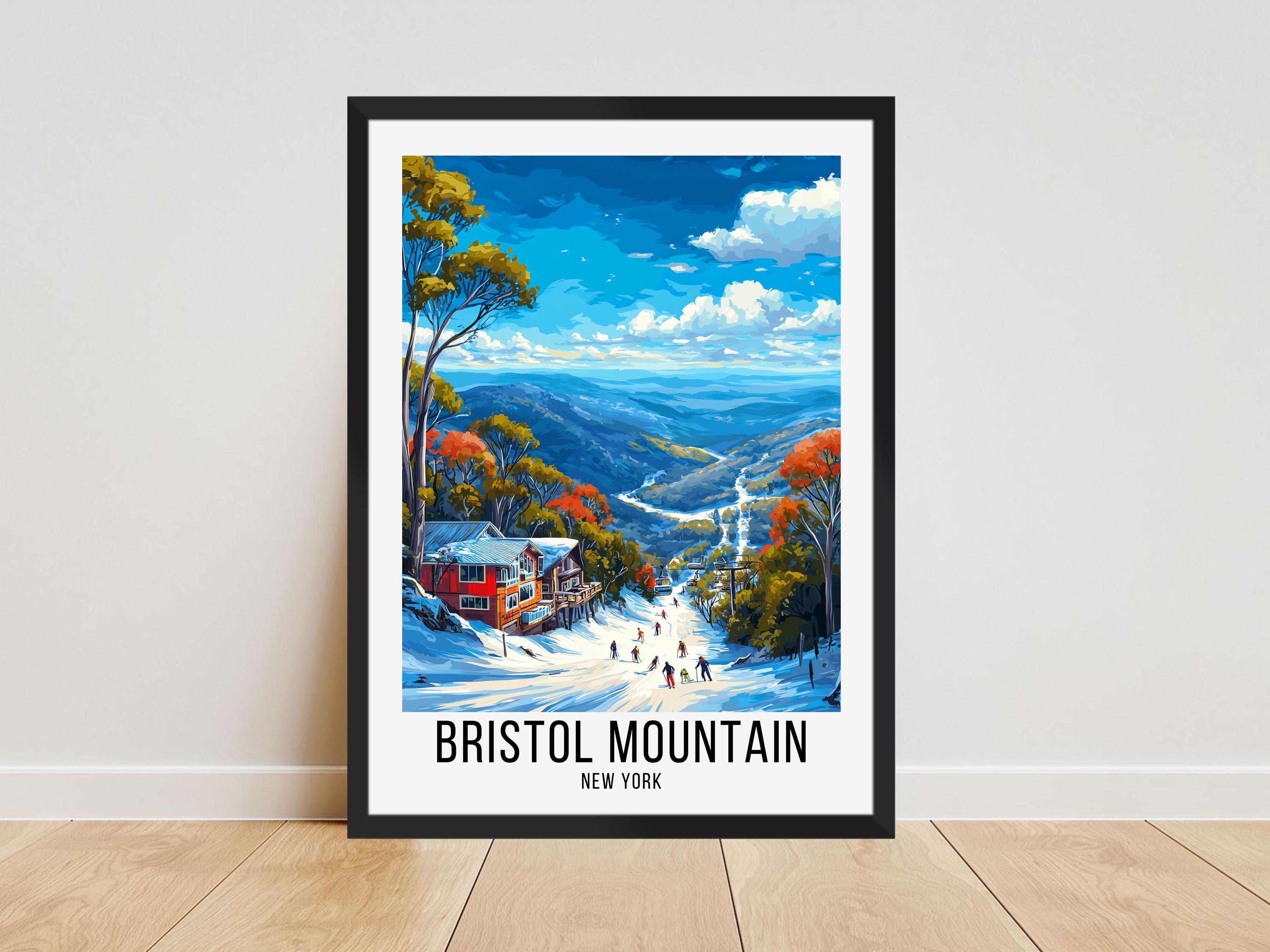 Bristol Mountain Travel Poster, Bristol Mountain Travel Print