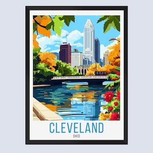 Cleveland Ohio Reise Poster, Cleveland Ohio Reise Druck, Cleveland Ohio Wandkunst, Cleveland Ohio Wohnkultur, Cleveland Ohio Reisegeschenke,