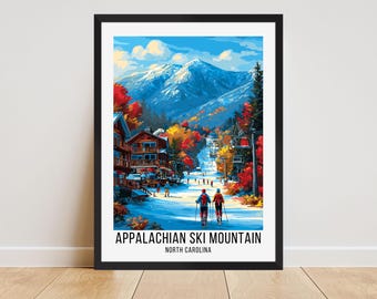 Appalachian Ski Mountain Poster, Appalachian Ski Mountain Travel Print, Appalachian Ski Mountain Wall Art, Appalachian Ski Mountain Resort