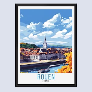 Rouen Travel Print, Rouen France Travel Poster, Rouen France Wall Art, Rouen France Home Decor, Rouen France Travel Gift, Rouen France Art,