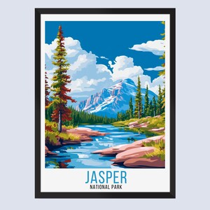 Jasper National Park Travel Poster, Jasper National Park Travel Print, Jasper National Park Wall Art, Jasper Home Decor, Jasper Travel Gift,
