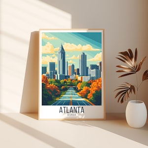 Atlanta Travel Print, Atlanta Georgia Poster, Atlanta Georgia Wall Art, Atlanta Georgia Home Decor, Atlanta Georgia Gifts, Georgia Poster,