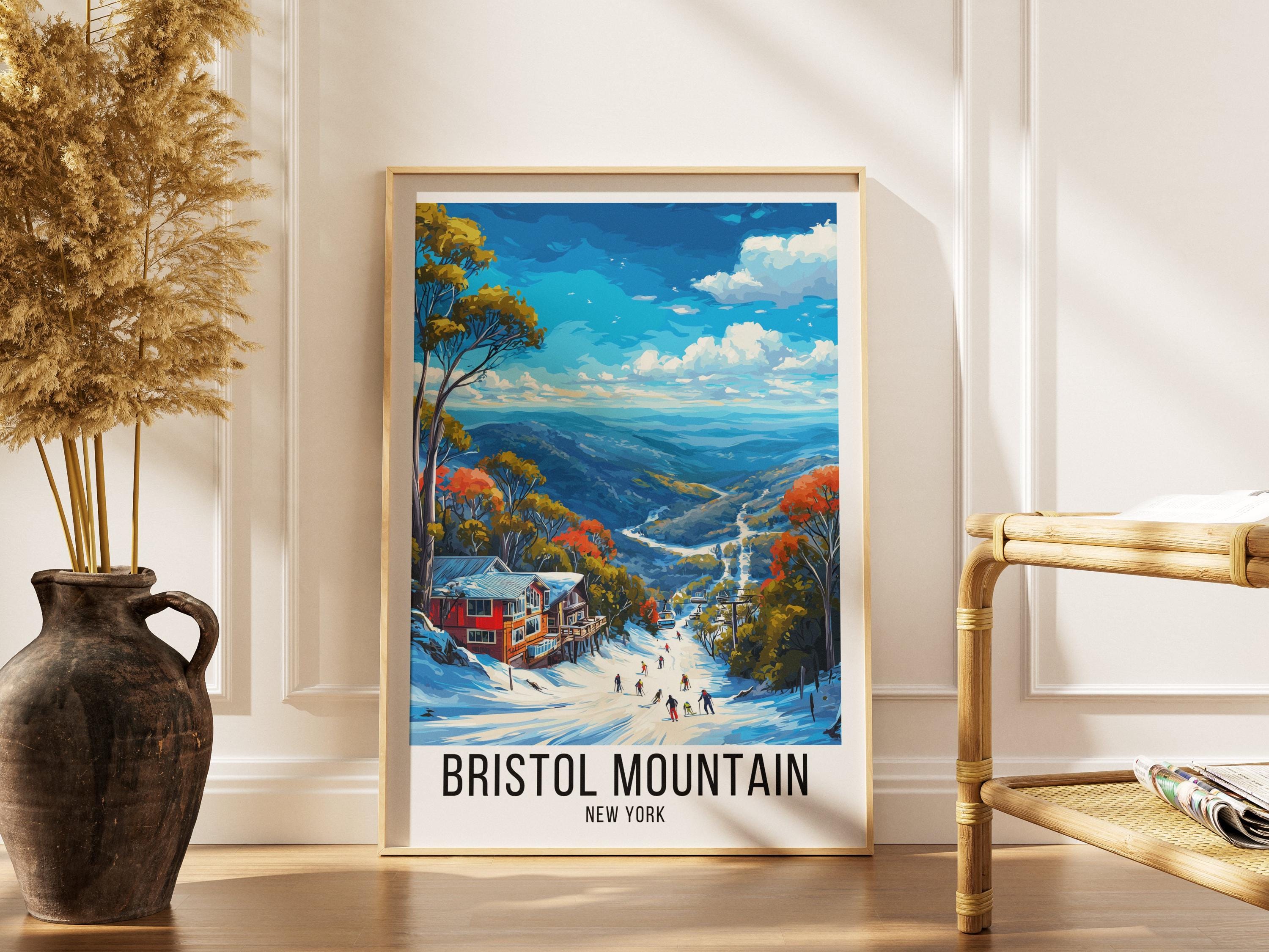 Bristol Mountain Travel Poster, Bristol Mountain Travel Print