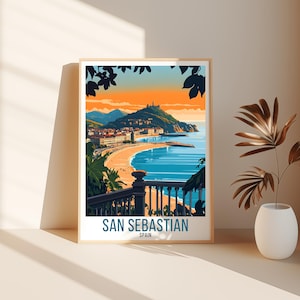 San Sebastián Travel Print, San Sebastian Spain Travel Poster, San Sebastian Spain Wall Art, San Sebastian Home Decor, Spain Travel Gift,