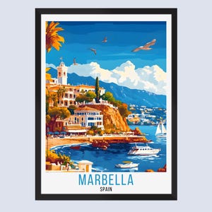 Marbella Travel Poster, Marbella Spain Travel Poster, Marbella Spain Wall Art, Marbella Spain Home Decor, Marbella Spain Travel Print Gift,