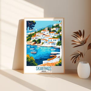 Skiathos Travel Print, Skiathos Greece Travel Poster, Skiathos Greece Wall Art, Skiathos Greece Home Decor, Skiathos Greece Travel Art Gift,