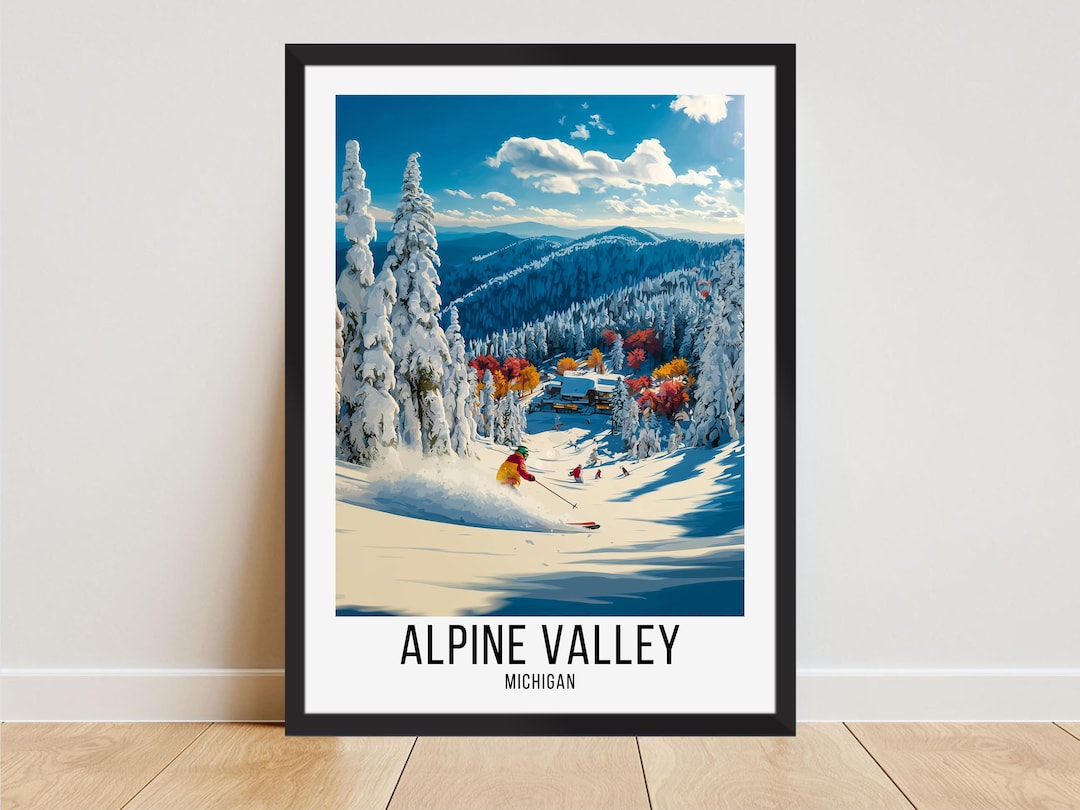 Alpine Valley Ski Area Travel Poster, Alpine Valley Travel Print ...