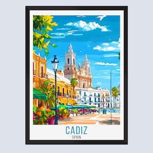 Cadiz Travel Poster, Cadiz Spain Travel Poster, Cadiz Spain Wall Art, Cadiz Spain Home Decor, Cadiz Spain Travel Print, Cadiz Spain Artwork,