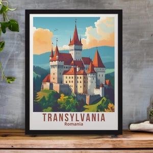 Transylvania Romania Travel Poster Wall Art, Transylvania Romania Travel Print, Transylvania Romania Home Living Decor Transylvania Gift For