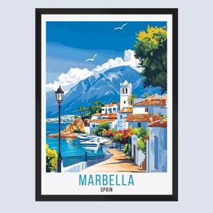 Marbella Travel Poster, Marbella Spain Travel Poster, Marbella Spain Wall Art, Marbella Spain Home Decor, Marbella Spain Travel Print Gift,