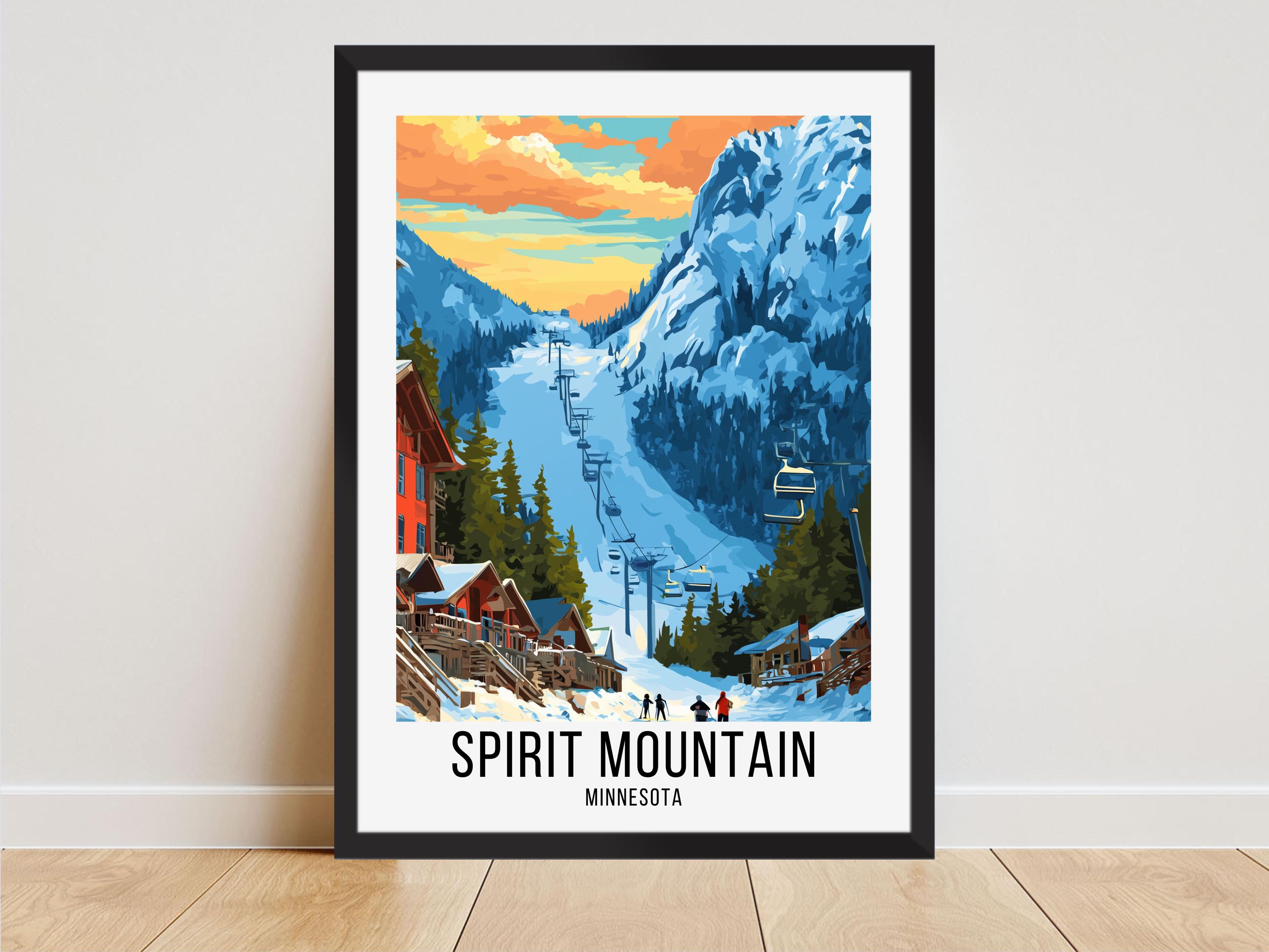 Spirit Mountain Travel Poster, Spirit Mountain Travel Print