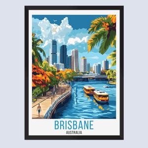 Brisbane Travel Poster, Brisbane Australia Travel Print, Brisbane Australia Wall Art, Brisbane Australia Home Decor, Brisbane Travel Gifts,
