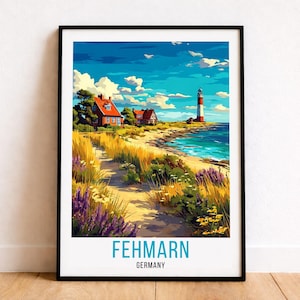 Fehmarn Travel Poster, Fehmarn Travel Print, Fehmarn Germany Wall Art, Fehmarn Home Decor, Fehmarn Germany Prints, Fehmarn City Posters Art