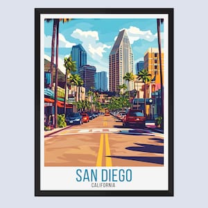 San Diego Travel Print, San Diego California Travel Poster, San Diego California Wall Art, San Diego Travel Gifts, California Travel Poster,