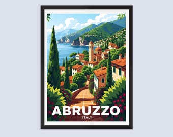 Abruzzo Travel Poster, Abruzzo Italy Travel Print, Abruzzo Italy Wall Art, Abruzzo Home Decor, Abruzzo Italy Traveller Gift, Abruzzo Artwork