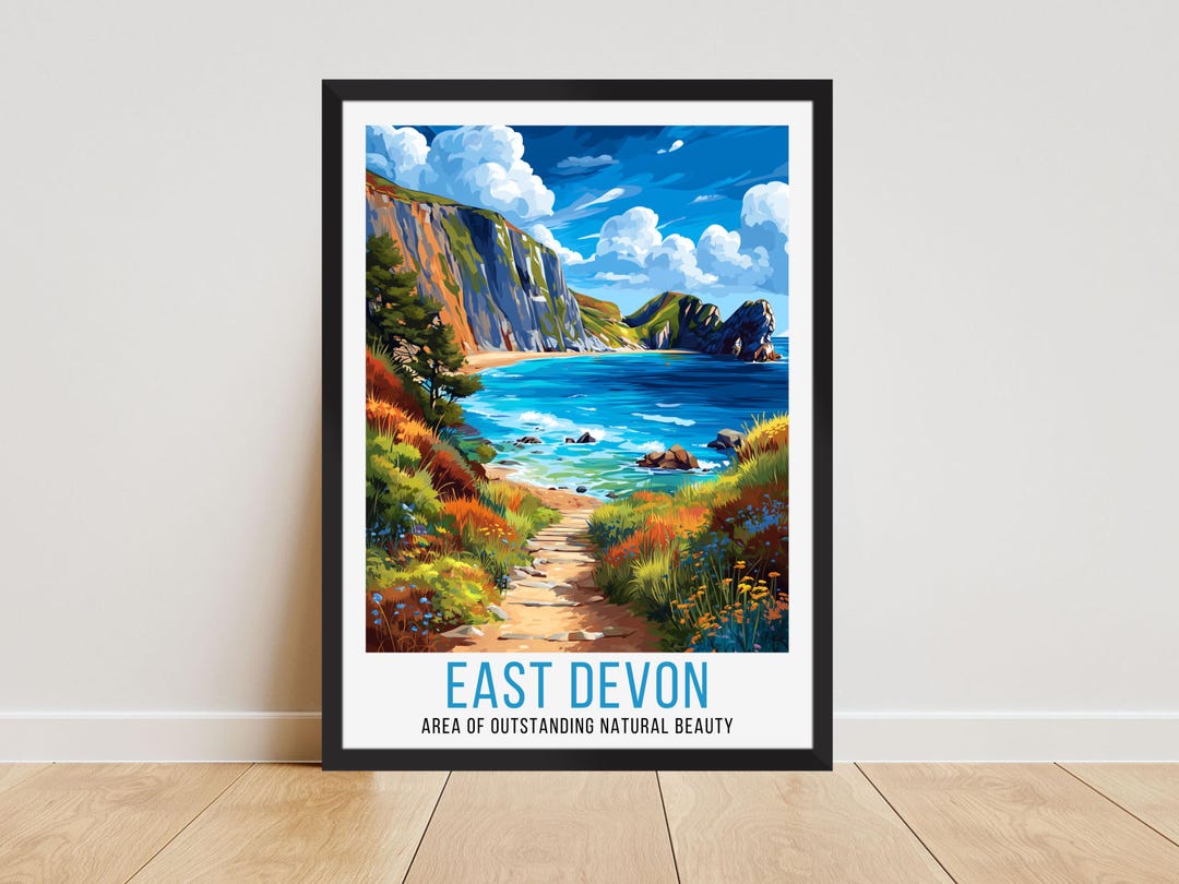 East Devon Travel Poster, East Devon England Travel Print, East Devon ...