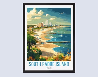 South Padre Island Travel Poster, South Padre Island Travel Print, South Padre Island Wall Art, South Padre Island Home Decor South Padre TX